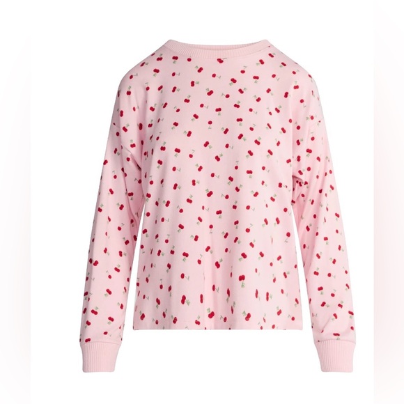 Joyspun Other - Joyspun Cherry Hacci Knit Sleep Lounge Top XL 16-18 Pink Strawberry Smoothie NWT
